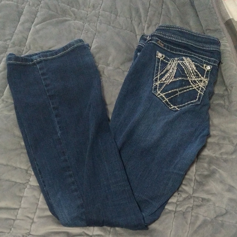 Ariat Blue Boot Cut Jeans with Decorative Stitching